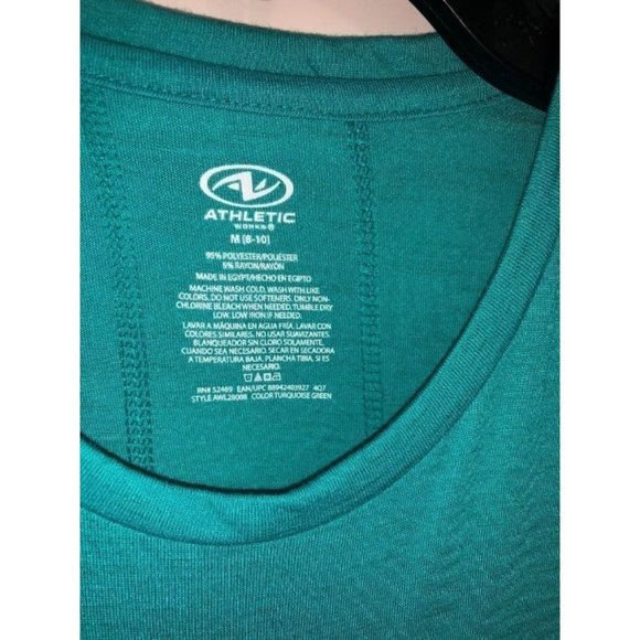 Green side split athletic shirt Size M - Picture 1 of 4